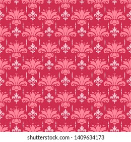 Red background, seamless pattern with floral patterns in the Chinese style, wallpaper texture background image, vector illustration