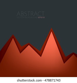 Red background serrated paper layer with line on black dark space for text and message design