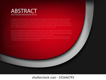 Red background and silver line on black background vector abstract for text and message design