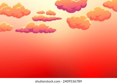 red background sky with cloud
