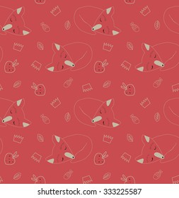 red background sleeping fox
