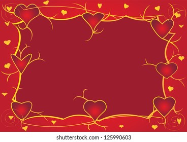 The red background with small red hearts