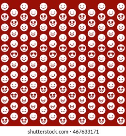 red background, smile. Vector illustration