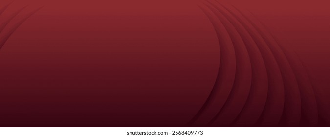 Red background with smooth texture and layered curves. Modern and elegant deep red color background. Abstract minimal curved layered texture background vector