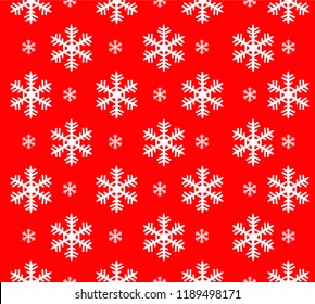 Red background snowflake christmas pattern vector