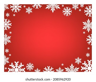 Red background with with snowflake frame