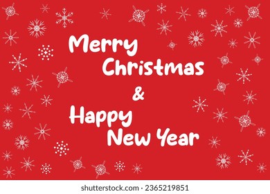 Red background Snowflakes Celebration typography poster banner greeting card Vector Illustration text Merry Christmas New Year Dragon Invitation Winter Calendar journal notebook Calendar cover Joyful