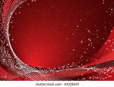 red background with snowflakes and lines