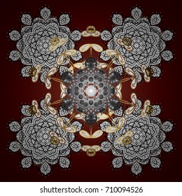 A red background with snowflakes. Vector christmas abstract colorful background with cute snowflake. Vector illustration.