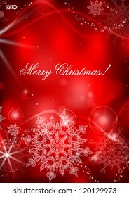Red background with snowflakes. Vector illustration. Eps 10.