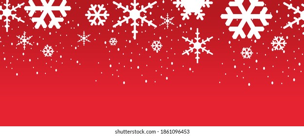 Red background with snowflakes vector isolated