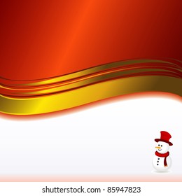 red background with snowman
