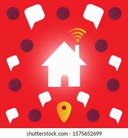 Red background social media theme image