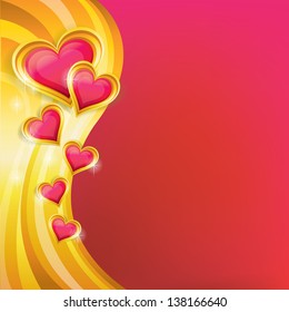 red background with some hearts