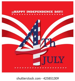 Red background with some text for american independence day celebrations