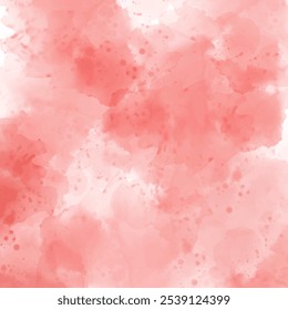 A red background with splatters of paint. A beautiful painting of a red background. Abstract watercolor background texture vector.