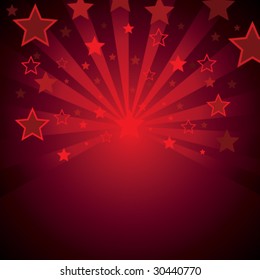 red background with stars