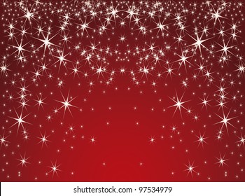 red background with stars. Vector