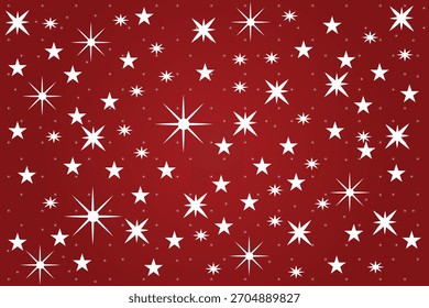Red Background with Stars Vector Illustration