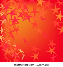 Red background with stars, vector illustration