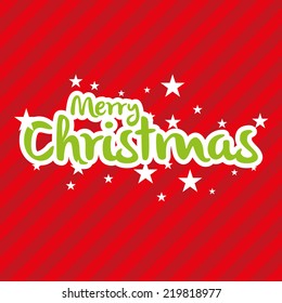 a red background with stripes, star and green text for christmas