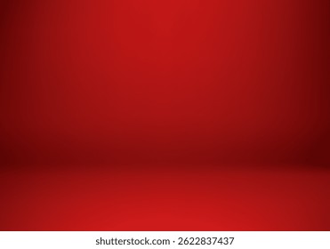 Red Background. Red studio room background. Space for selling products on the website. Vector illustration.