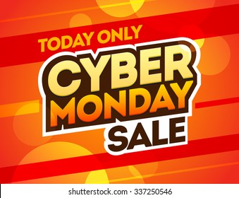 Red background with text for cyber monday. Vector illustrations. Cyber Monday banner design