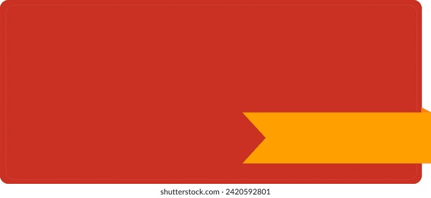 Red background text placeholder with copy space for text. Blank text box with a ribbon. vector illustration background.