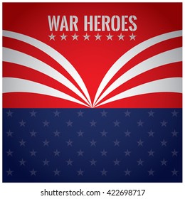 Red background with text and stars for memorial day celebrations