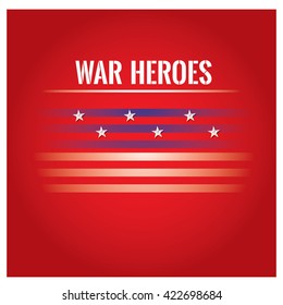 Red background with text, stars and some stripes for memorial day celebrations