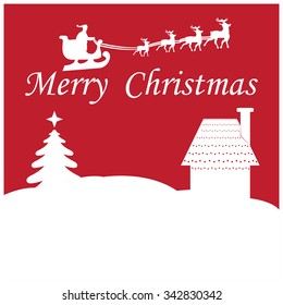 Red background with text and traditional elements for christmas