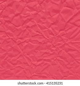 Red background texture of auto traced crumpled paper. Vector illustration.