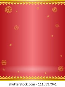 Red background in Thai style art on bright red backgrounds with copy space, illustration vector eps10.