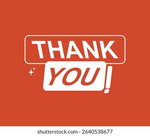red background thank you design