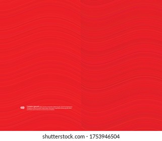 Red background with thin curved lines. Vector graphics.