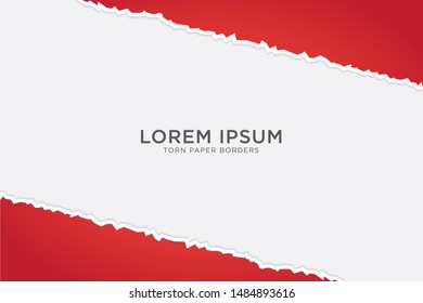 red background with torn paper style