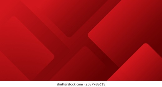 Red background with trendy abstract geometric shapes. Vector illustration