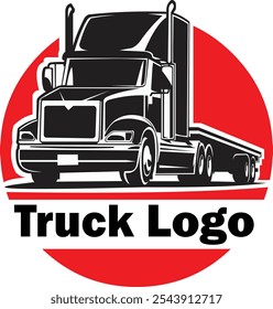 The red background truck logo is suitable for truck companies