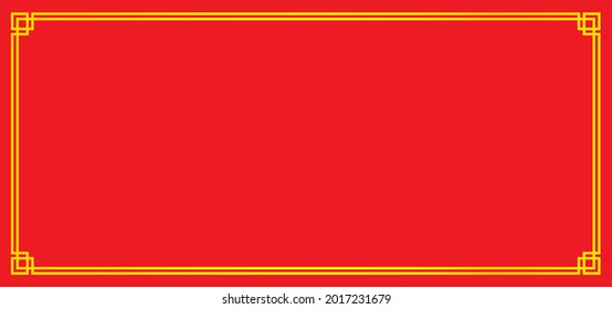 Red background with unique gold frame. Traditional Chinese New Year background themed