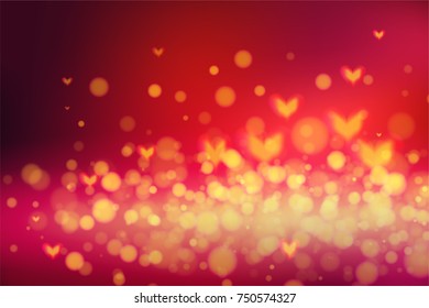Red background to the Valentine's Day, bokeh effect, glow, bright background.