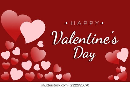 Red background Valentine's Day greeting template.