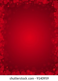 red background for valentines day, vector illustration