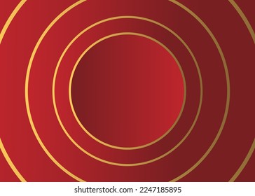 
red background vector illustration with copy space with gold accents