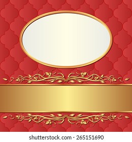 red background with vintage ornaments