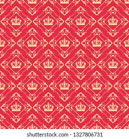 Red background in vintage style seamless pattern for your design, vector image
