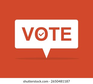design de texto com votação em plano de fundo vermelho