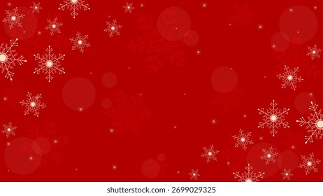 Red Background Wallpaper Decorated With Sparkling Snowflakes And Stars