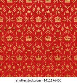 Red background wallpaper  in Royal style for your design, vector illustration