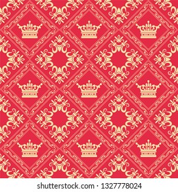 Red background wallpaper in vintage style, vector image