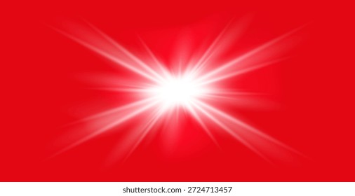 Fondo rojo con luz solar cálida y efecto de resplandor solar. Suaves rayos brillantes, resplandor del sol y atmósfera de verano para fondos abstractos de la naturaleza.